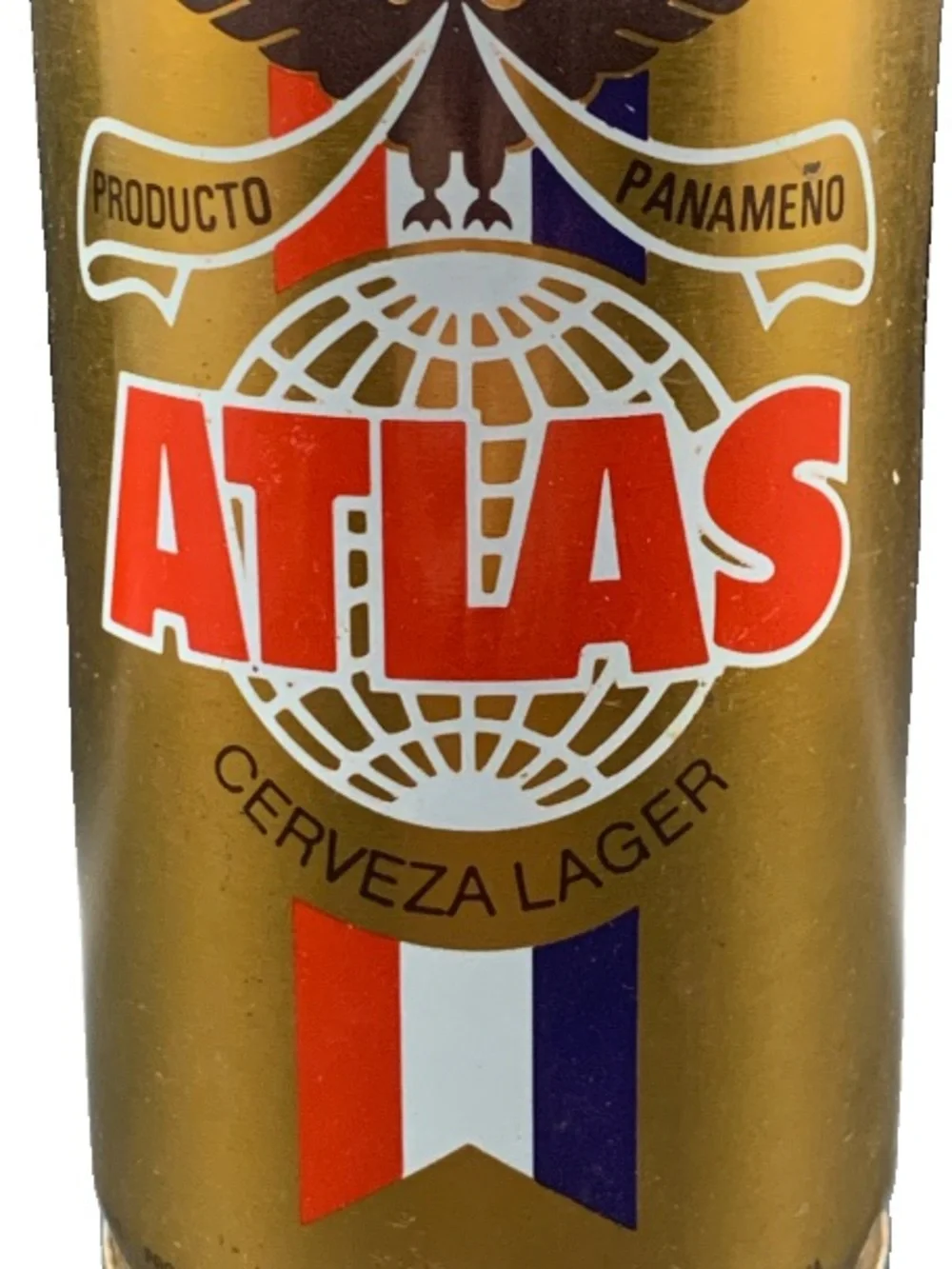 Vintage Beer Can Atlas Cervaza Lager Beer Pull Tab Empty Panama